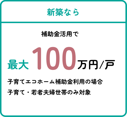 新築なら補助金100万円