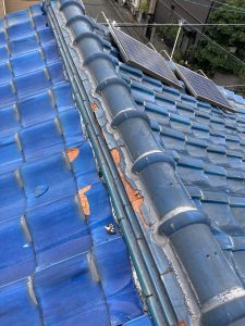 【摂津市】瓦屋根：屋根補修工事 漆喰打ち替え・瓦差し替え