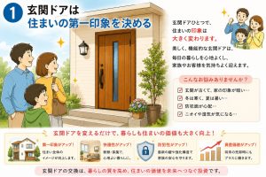 【吹田市】玄関リフォームで住まいをもっと快適に！玄関ドア交換のポイントをご紹介